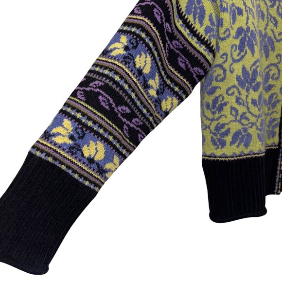 Vintage Icelandic Design Wool Blend Cardigan Sweater Jacket Lined Size M - Picture 5 of 10